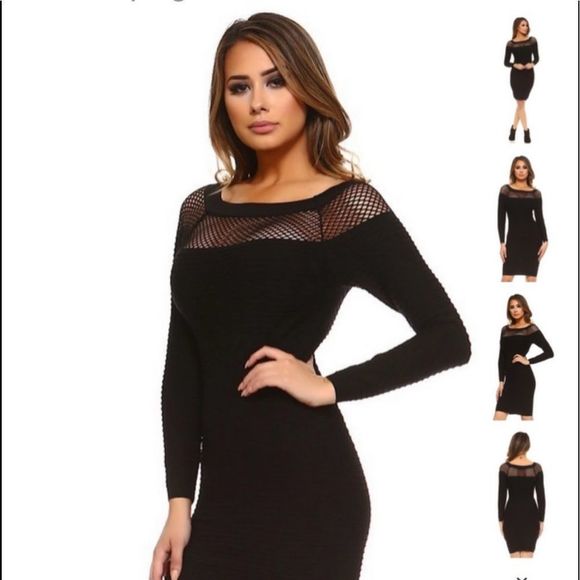 Pretty Yelete long Sleeve Bodycon Scoop Neck mesh yoke Nwt. Bundle item only! - Picture 1 of 8